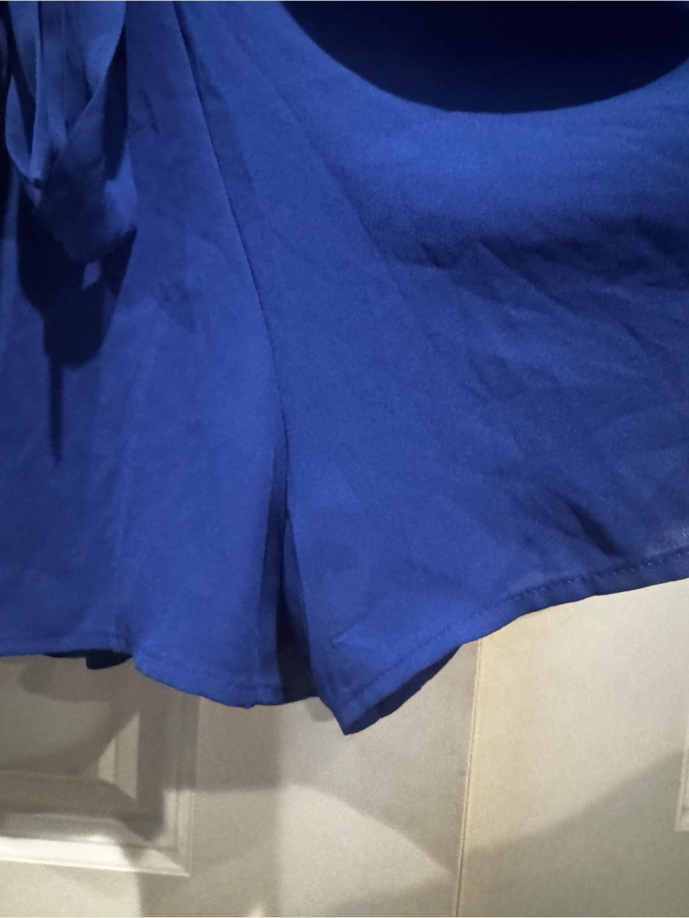 Express Blue Wrap Front Ruffle Romper Size 2 - Picture 5 of 6